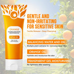 Natural Orange Exfoliating Gel, Orange Enzymes Exfoliating Brightening Gel, Face Cleansing Scrub, Deep Cleansing & Moisturising Exfoliating Scrub for Women