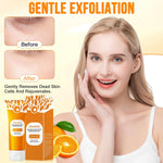 Natural Orange Exfoliating Gel, Orange Enzymes Exfoliating Brightening Gel, Face Cleansing Scrub, Deep Cleansing & Moisturising Exfoliating Scrub for Women